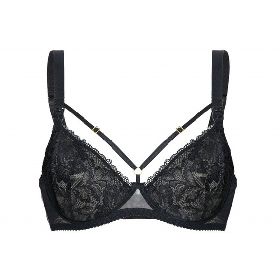 Mama Glamour Soft Black miękki z fiszbinami biustonosz do karmienia Momtobe czarny