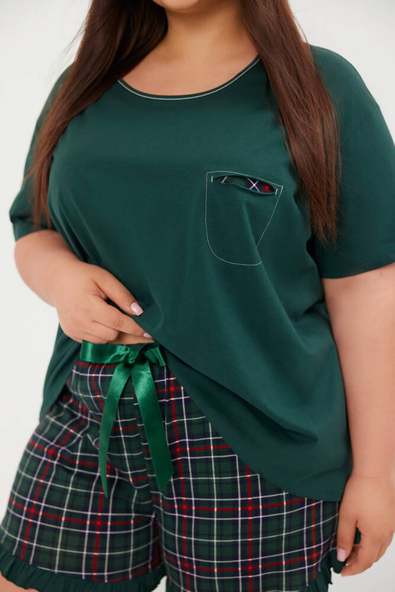 Foggia Női rövid ujjú pizsama, rövidnadrág Italian Fashion - zöld/print