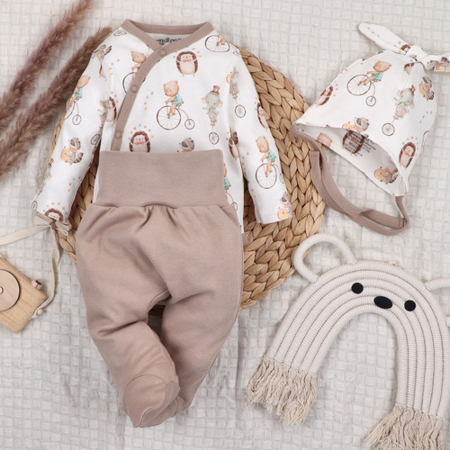 ABN-5581 Circus bébi borítékos bodysuit by Nini - 100% organikus pamut, nikkelmentes kötőelemek, Lengyelországban készült