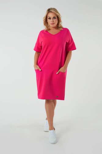Stella női rövid ujjú tunika Olasz divat - fukszia