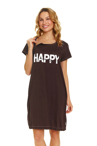 9504 Doctor Nap - Terhességi és szoptatós hálóing pamutból - kényelem és komfort a leendő anyának - barna színű