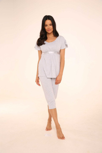 448 Julie Női 3/4-es pizsama - világos melange