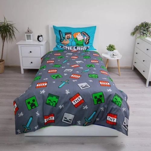 Minecraft "We Got This" Jerry Fabrics pamut ágynemű - 140x200 cm, 100% pamut, megfordítható