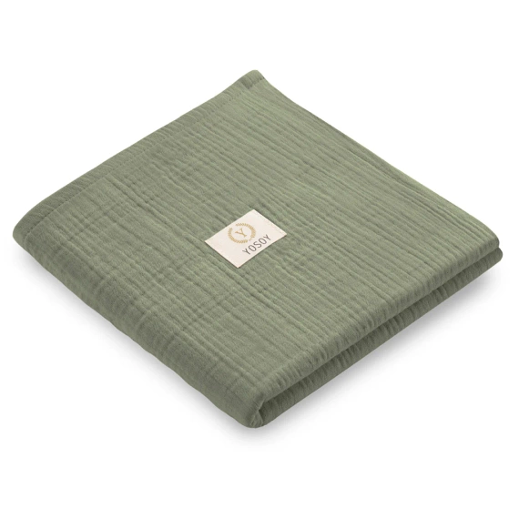 Yosoy zöld pamut muszlin pelenka - puha és biztonságos OEKO-TEX