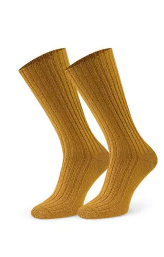 Art.185 Zokni Steven 011 mustár - női bordázott báránygyapjú, téli