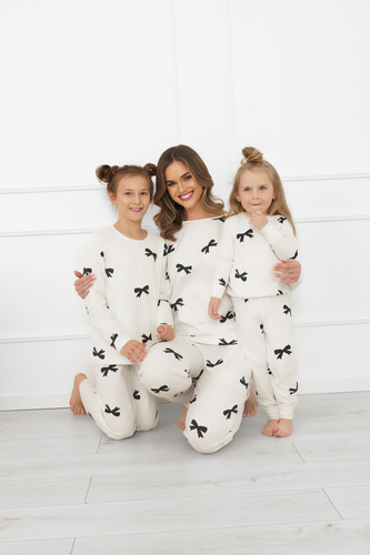 Figaro lány pizsama - ekrü, pamut, hosszú ujjú és nadrágos Olasz divat