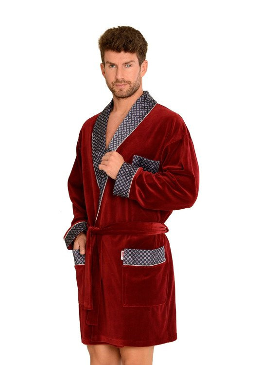 772 Bonjour férfi forex fürdőköpeny - gesztenyebarna színben