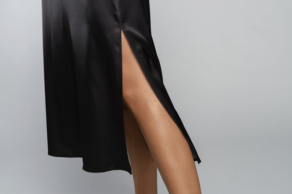 Touch hálóing keskeny pántos, hosszú Italia Fashion - fekete