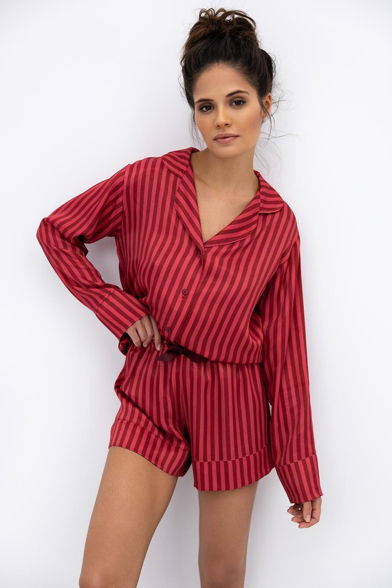 Vivienne Sensis női pizsama - viszkóz, cipzáras, csíkos