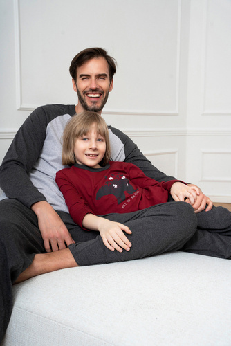 Morten Fiú pizsama Olasz divat bordó/c.melange