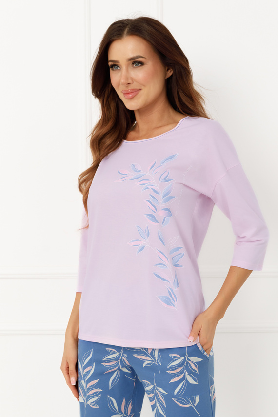 Női pizsama Erula Italian Fashion pamut trikó 3/4 plus size pink