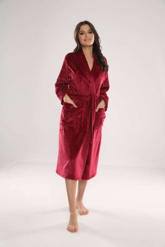 628 Abigail Long Forex női fürdőköpeny - bordó színű