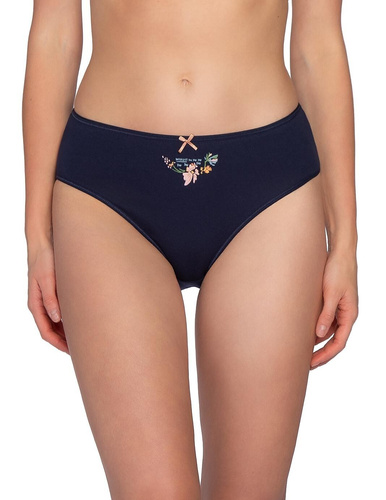 Figi L-120 BI-105 Lama pamut női bikini alsó 3 db-os csomag, virágos mintával
