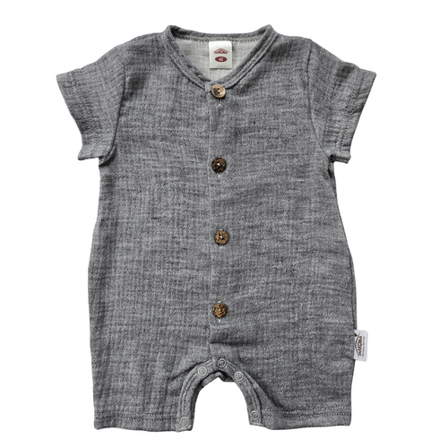 Baby Rampers Just Muslin 02235RN Makoma navy - muszlin 100% pamut, rövid ujjú, rövid ujjú