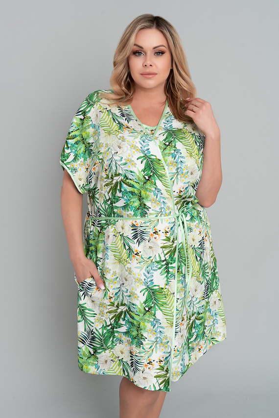 Florina Női fürdőköpeny Olasz divat - levélmintás