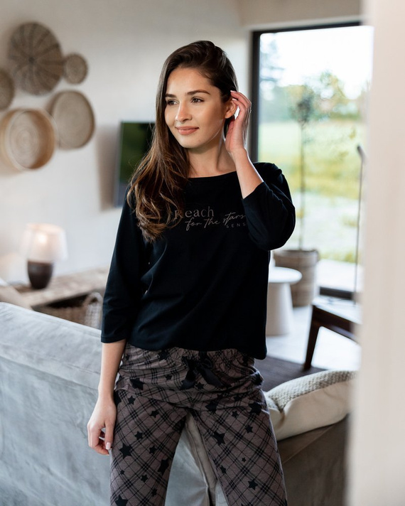 Sensis Reach For The Stars Női pizsama - fekete-barna