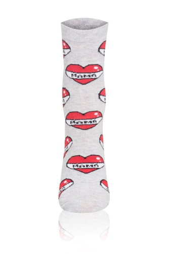 S122D Mama hosszú zokni olasz divat - szürke