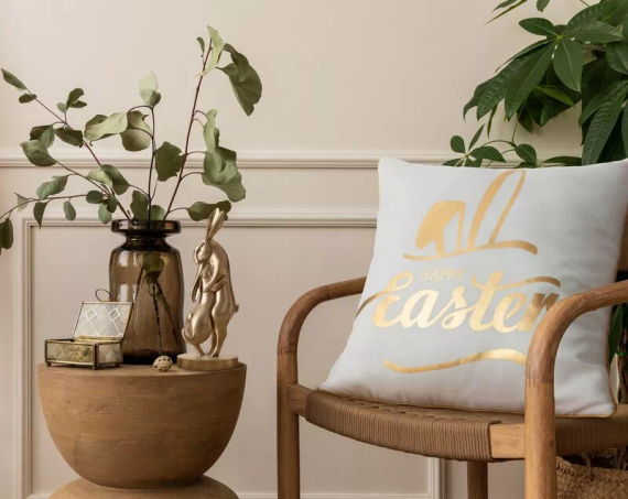 Eurofirany Wiosna 41– dekoratív húsvéti párnahuzat stílusos