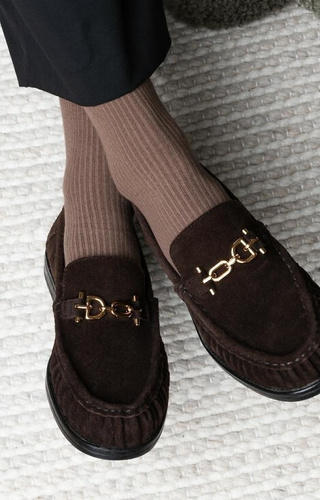 Art. 062 Női zokni Steven 013 sötét bézs - bordázott, nem préselt, pamut