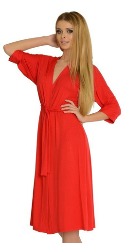 942 Visa hosszú fürdőköpeny De Lafense - piros 589