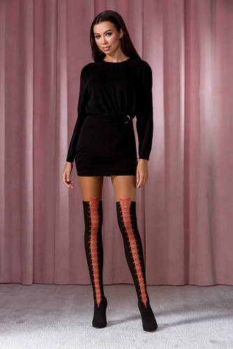 TI114 Női 20/60den harisnyanadrág Passion fekete/piros