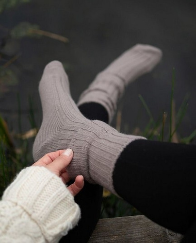 Női zokni Gabriella SW/069 grafit - merinó gyapjú, bordázott, nem nyomószalaggal