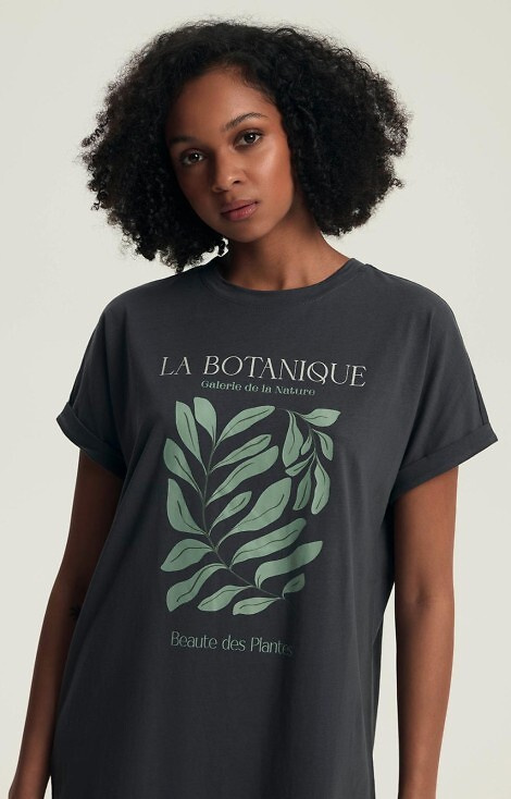 43687 Danna Női ing Henderson szürke - pamut, rövid ujjú, nyomtatott, nyomtatott