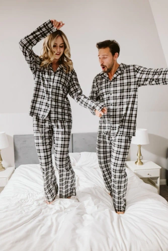 Férfi pizsama Klark - 100% pamut, hosszú ujjú és nadrágos Olasz divat