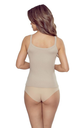 Lucita női viszkóz póló Fitted hétköznapi sportblúz - cappuccino