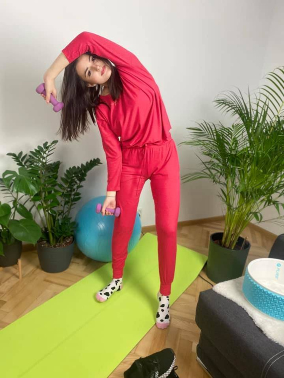 555 Paula női pizsama De Lafense - málna