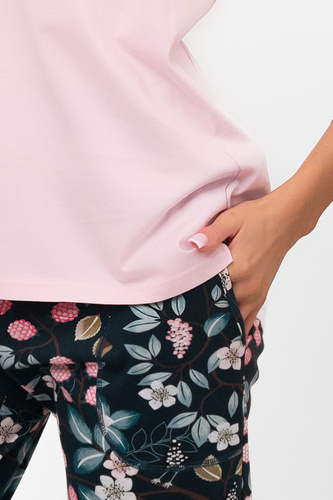 Női pamut pizsama Marisal - 3/4 blúz, 7/8 nadrág Olasz divat