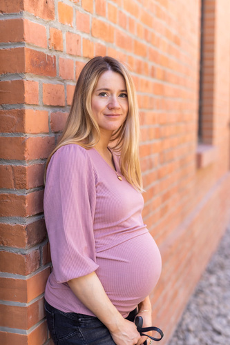 Kismama és szoptatós felső Milk&Love Milky Puff bordázott puff ujj