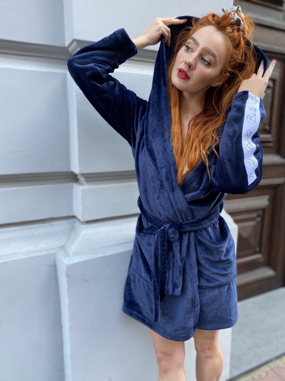 626 Abigail Női rövid köntös Forex - tengerészkék