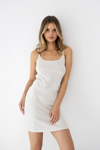 Sensis Jaylani bézs női hálóing – pamut mini hálóing állítható pántokkal