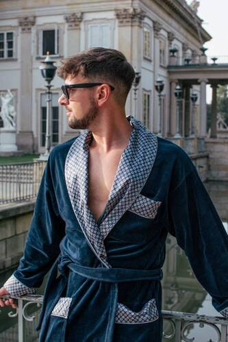 772 Bonjour férfi fürdőköpeny forex - tengerészkék