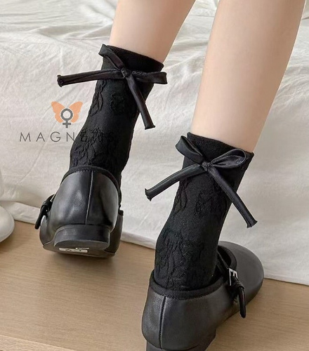 Magnetis női zokni CO5020 fekete - pamut, jacquard mackó motívummal