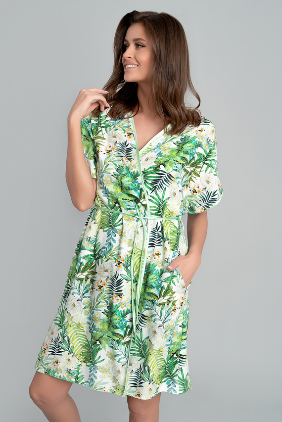 Florina Női fürdőköpeny Olasz divat - levélmintás