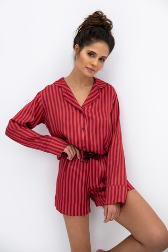 Vivienne Sensis női pizsama - viszkóz, cipzáras, csíkos