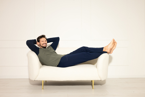 Alexander Férfi pizsama Olasz divat olíva - pamut, hosszú. ujj és nadrág