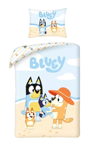 Bluey holidays Kids 12 Halantex pamut ágynemű - 100% pamut, cipzáras, súly 115 g/m²
