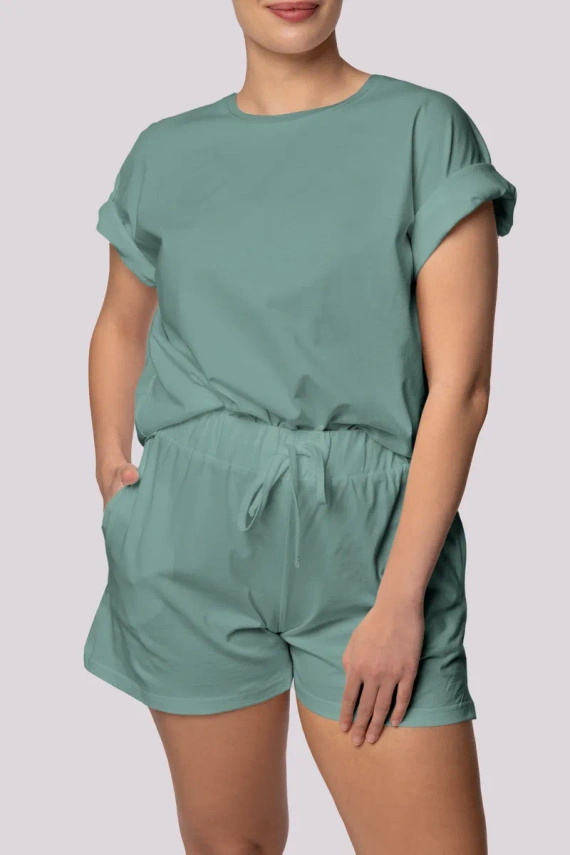 Bliss rövid ujjú női pizsama Mona olívazöld