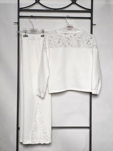 Eliza Bambarillo krémszínű csipkés szett tinilányoknak