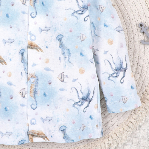 ABN-5454 Sea Of Joy Nini baba kaftán - organikus pamut, nyomógombos záródással