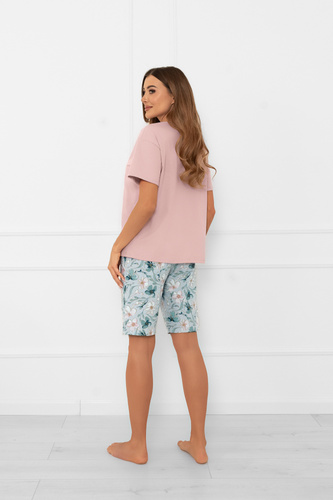 Női pizsama Perlis - rövid ujjú, rövid nadrágos, pamut Italian Fashion