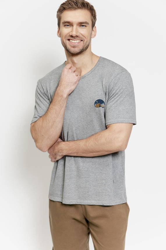 3576 Gabriel férfi pamut pizsama – rövid ujj, zsebek