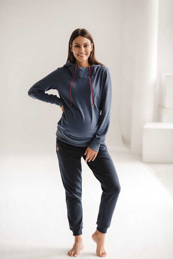 Spodnie dresowe ciążowe Milk&Love granatowy