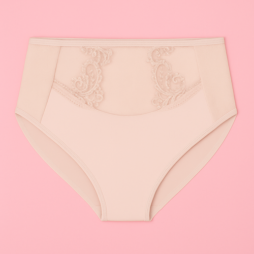 Női bugyi VF-474/469 - magasított, csipkés, komfort Vena nude