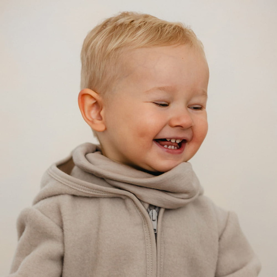 Eevi gyermek merinó gyapjú kémény - bézs, puha és légáteresztő