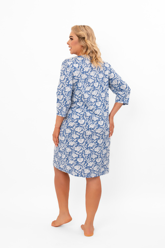 Női hálóing Bisali - pamut, ¾ ujjú, virágmintás Olasz divat