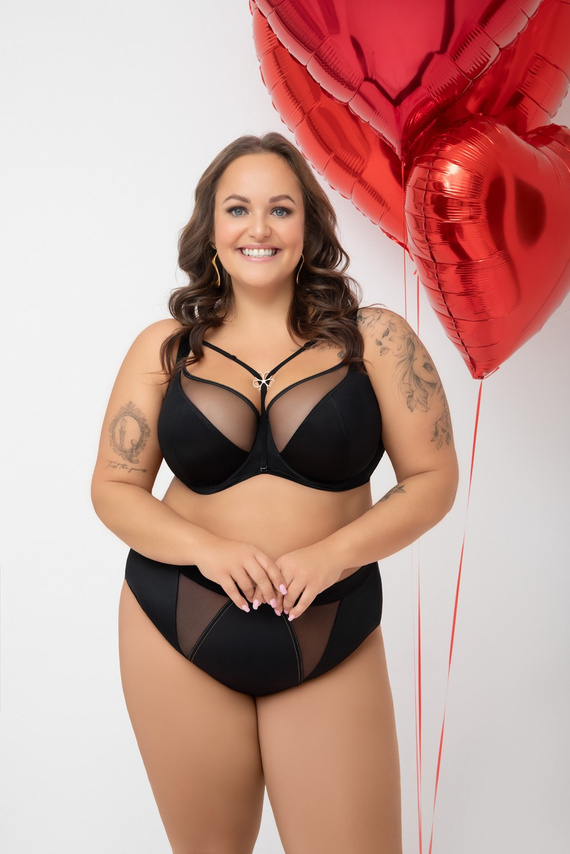 G002 Lilu puha melltartó Gorsenia fekete - erős emelés, nagy keblekhez